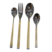 سرویس قاشق و چنگال 120 پارچه یونیک طلایی مدل اروپایی