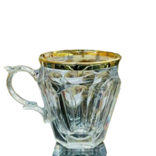 فنجان شیشه ای لب طلا امور