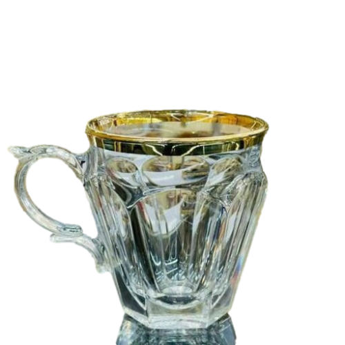 فنجان شیشه ای لب طلا امور